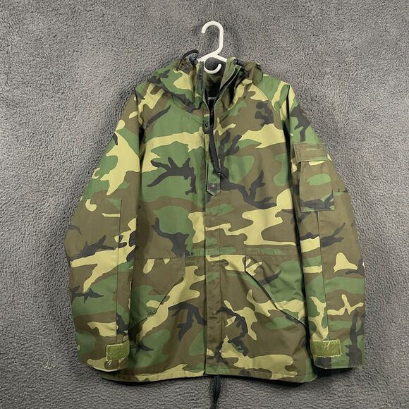 Military Jacket Mens Medium Long Cold Weather Parka w/ Liner BDU Woodland - Picture 1 of 8